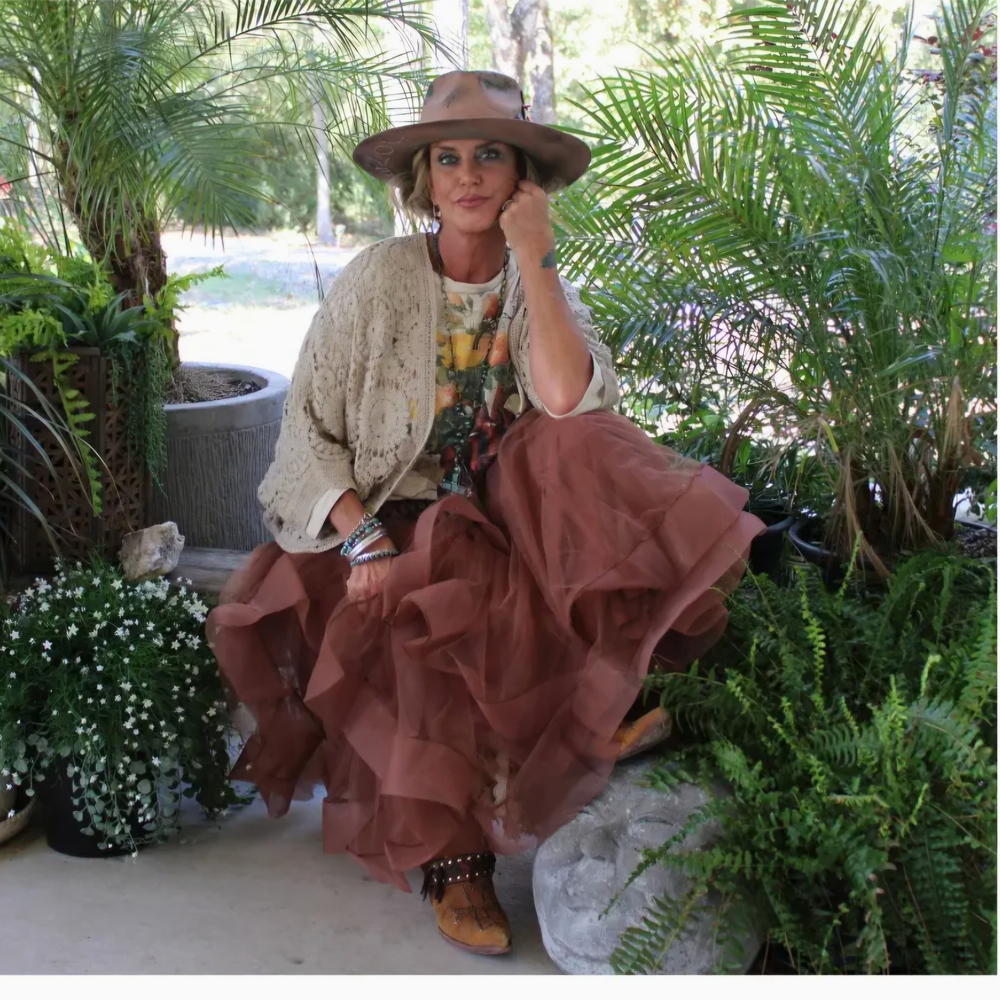 ✨️✨️✨️1 LEFT***FINAL PRICE - Jaded Gypsy Ruffled Dreams Skirt - Picture 3 of 4